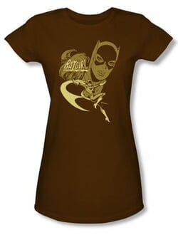 Batgirl Juniors T-shirt - DC Comics Flying Batgirl Brown