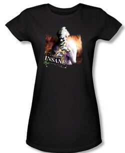 Batman Juniors T-Shirt - Arkham City Certified Insane Black Tee