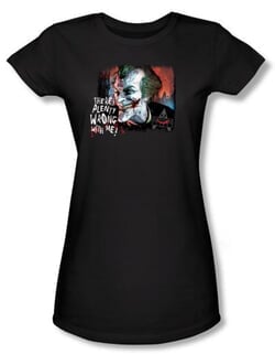 Batman Juniors T-Shirt - Arkham City Plenty Wrong Black Tee