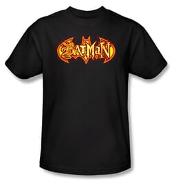 Batman Kids T-Shirt - Fiery Shield Youth Black Tee