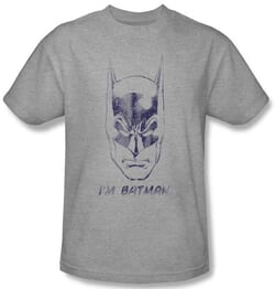 Batman Kids T-Shirt - I'm Batman Youth Athletic Heather Grey Tee