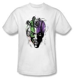 Batman Kids T-Shirt - Joker Airbrush Youth White Tee