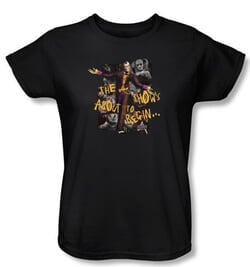 Batman Ladies T-Shirt - Arkham City About To Begin Black Tee