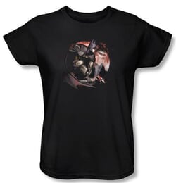 Batman Ladies T-Shirt - Arkham City Blood Moon Black Tee