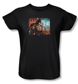 Batman Ladies T-Shirt - Arkham City Knockout Black Tee