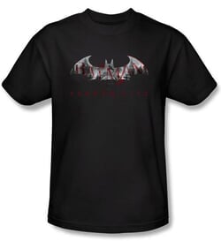 Batman T-Shirt - Arkham City Bat Fill Adult Black Tee