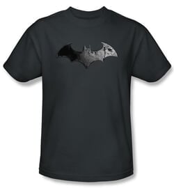 Batman T-Shirt - Arkham City Bat Logo Adult Charcoal Tee