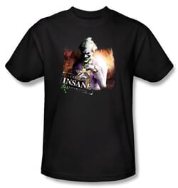 Batman T-Shirt - Arkham City Certified Insane Adult Black Tee