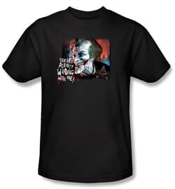 Batman T-Shirt - Arkham City Plenty Wrong Adult Black Tee