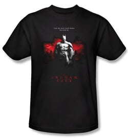 Batman T-Shirt - Arkham City Standing Strong Adult Black Tee