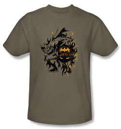 Batman T-Shirt - Be Afraid Adult Khaki Tee