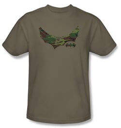 Batman T-Shirt - Camo Knight Adult Safari Green Tee