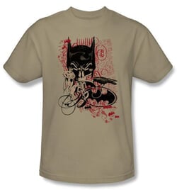 Batman T-Shirt - Heroic To The Bone Adult Sand Tee