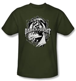 Batman T-Shirt - Ready To Strike Adult Military Green Tee