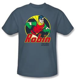 Batman T-Shirt - Robin The Boy Wonder Adult Slate Blue Tee