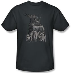 Batman T-Shirt - Scary Right Hand Adult Charcoal Tee