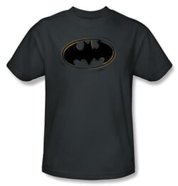 Batman T-Shirt - Spray Paint Logo Adult Charcoal Tee