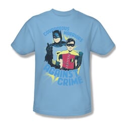 Classic Batman Shirt Against Crime Light Blue T-Shirt