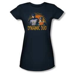 Classic Batman Shirt Juniors Dynamic Duo Navy T-Shirt