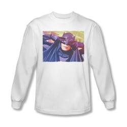 Classic Batman Shirt Mask Long Sleeve White Tee T-Shirt