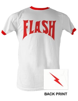 Flash Bolt Ringer T-Shirt - White/Red