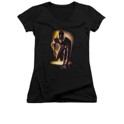 Flash Shirt Juniors V Neck Ready Black T-Shirt