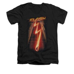 Flash Shirt Slim Fit V-Neck Lightning Bolt Black T-Shirt