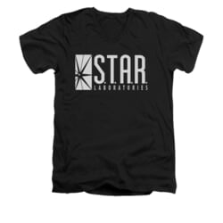 Flash Shirt Slim Fit V-Neck Star Labs Black T-Shirt