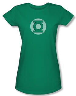 Green Lantern Juniors T-shirt GL Little Logos Kelly Green Tee