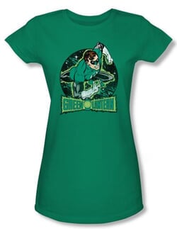 Green Lantern Juniors T-shirt In The Spotlight Kelly Green Tee