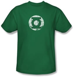 Green Lantern Kids Shirt Distressed Lantern Logo Kelly Green Youth Tee