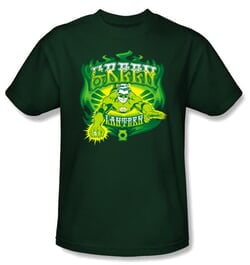 Green Lantern Kids T-shirt Green Flames Youth Hunter Green Tee