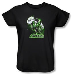 Green Lantern Ladies T-shirt Green and Gray Green Lantern Black Tee