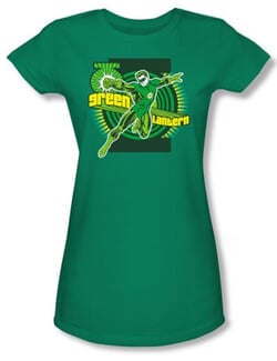 Green Lantern Superhero Juniors T-shirt - DC Comics Kelly Green Tee