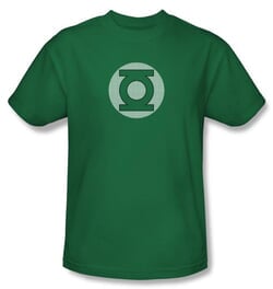 Green Lantern T-shirt GL Little Logos Kelly Green Adult Tee