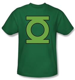 Green Lantern T-shirt Gl Emblem Kelly Green Tee