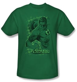 Green Lantern T-shirt Pencil Energy Kelly Green Tee