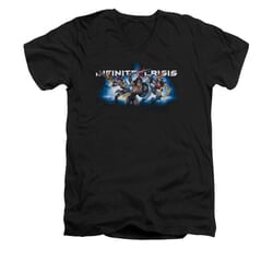 Infinite Crisis Shirt Slim Fit V-Neck Wonder Woman Black T-Shirt