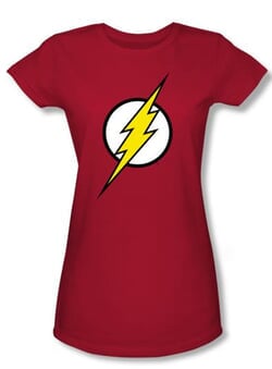 Justice League Juniors T-shirt Flash Logo Superheroes Red Tee Shirt