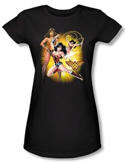 Justice League Juniors T-shirt Wonder Woman Black Tee Shirt