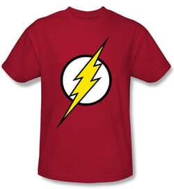 Justice League Kids T-shirt Flash Logo Superheroes Youth Red Tee Shirt