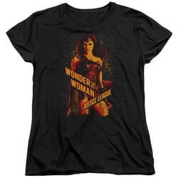 Justice League Movie Womens Shirt Wonder Woman Black T-Shirt