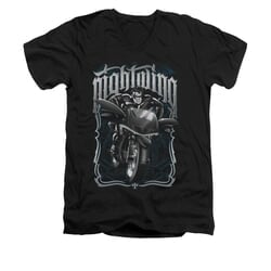 Nightwing DC Comics Shirt Biker Slim Fit V Neck Black Tee T-Shirt