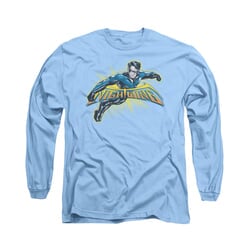 Nightwing DC Comics Shirt Burst Long Sleeve Carolina Blue Tee T-Shirt