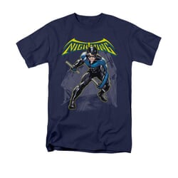 Nightwing DC Comics Shirt Nightwing Adult Navy Blue Tee T-Shirt