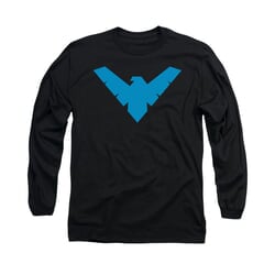 Nightwing DC Comics Shirt Symbol Long Sleeve Black Tee T-Shirt