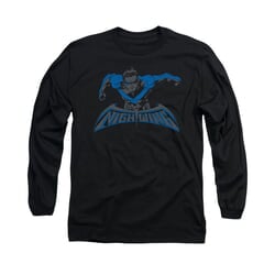 Nightwing DC Comics Shirt Wing Of The Night Long Sleeve Black Tee T-Shirt