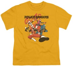 Power Rangers Ninja Steel Kids Shirt Attack Gold T-Shirt