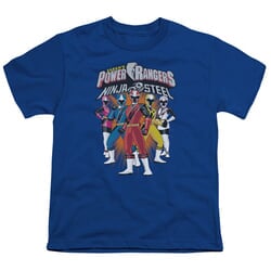 Power Rangers Ninja Steel Kids Shirt Team Royal Blue T-Shirt