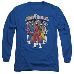 Power Rangers Ninja Steel Long Sleeve Shirt Team Royal Blue Tee T-Shirt